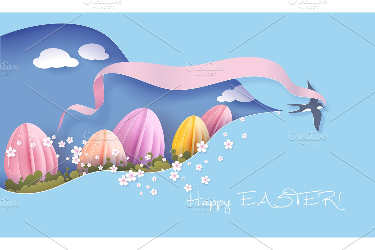 Happy Easter Spring illustration in Objects - product preview 8