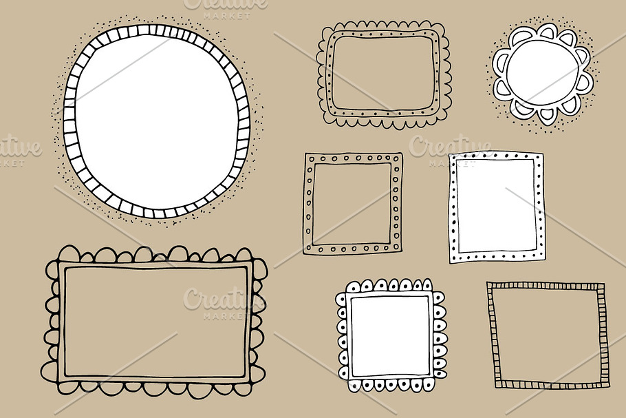 Doodle frames in Illustrations - product preview 8