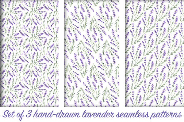 Set of Lavender Floral Patterns