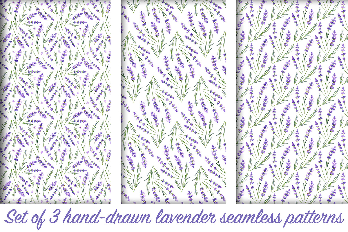 Set of Lavender Floral Patterns in Patterns - product preview 8