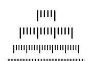 Different millimeter ruler marks