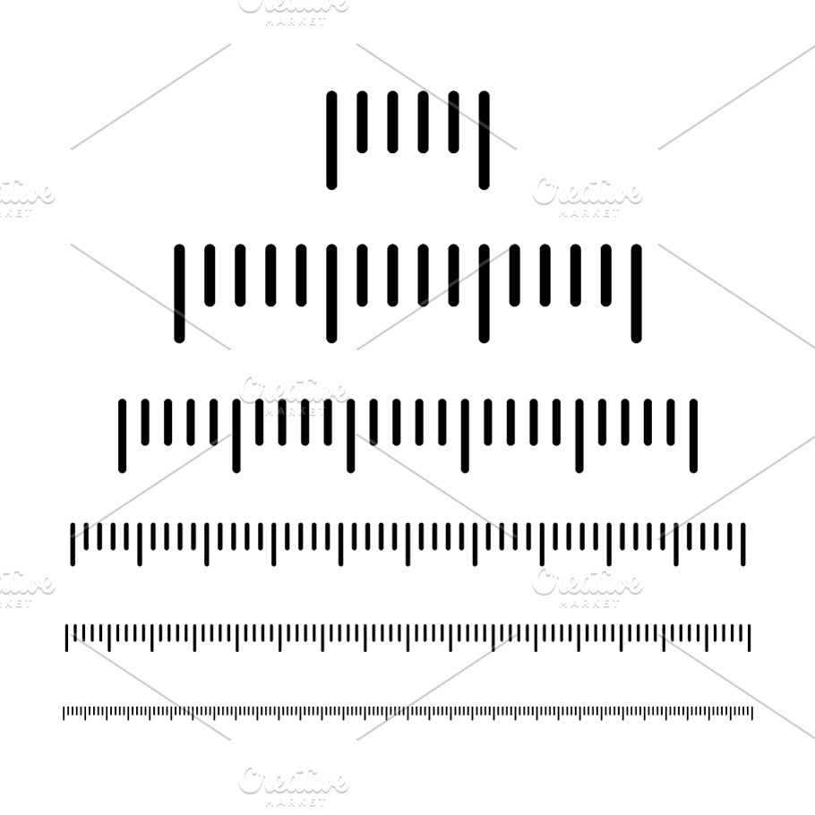 different millimeter ruler marks custom designed graphic