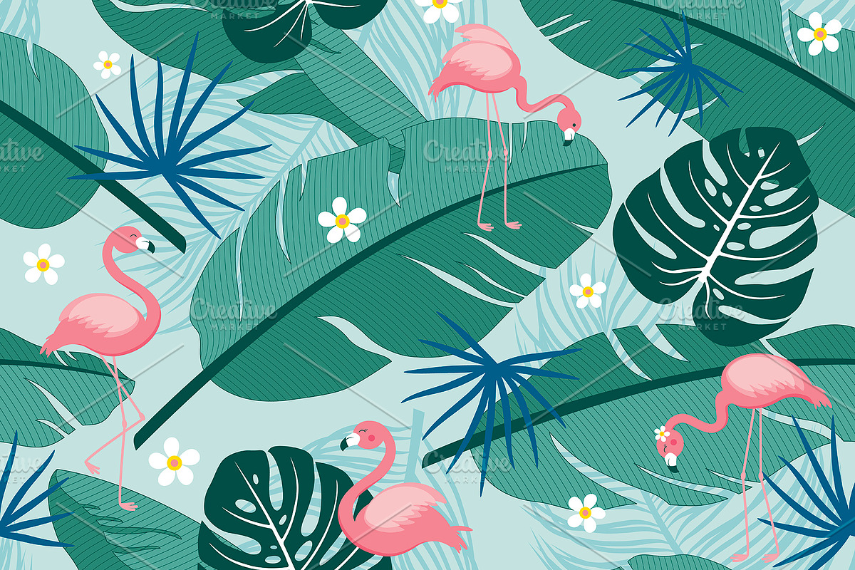 Seamless pattern tropical summer in Illustrations - product preview 8