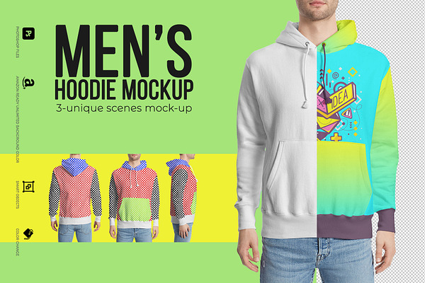 Download Men's Hoodie Mockups | Creative Product Mockups ~ Creative ...