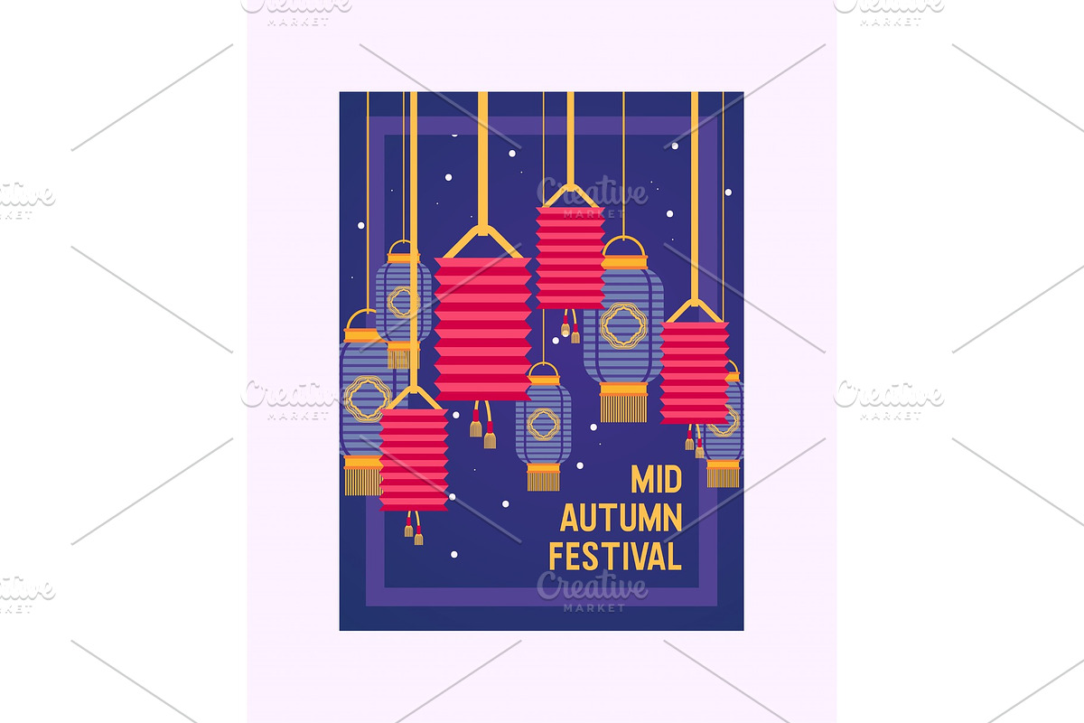 Chinese lantern pattern vector in Objects - product preview 8
