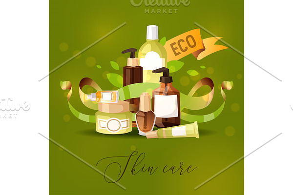 Eco cosmetic product vector skincare