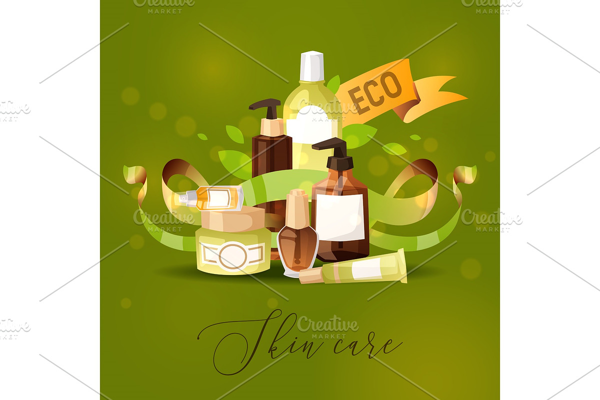 Eco cosmetic product vector skincare in Objects - product preview 8