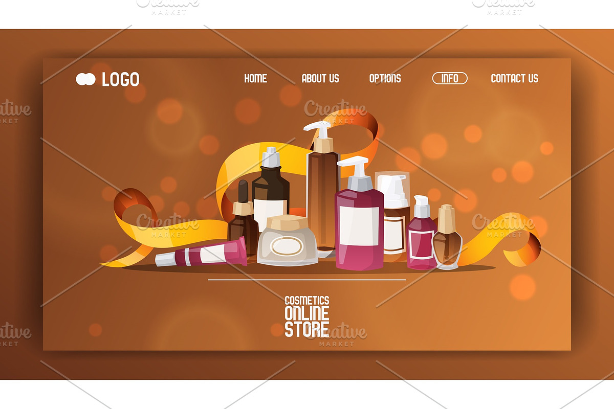 Eco cosmetic product vector web page in Objects - product preview 8