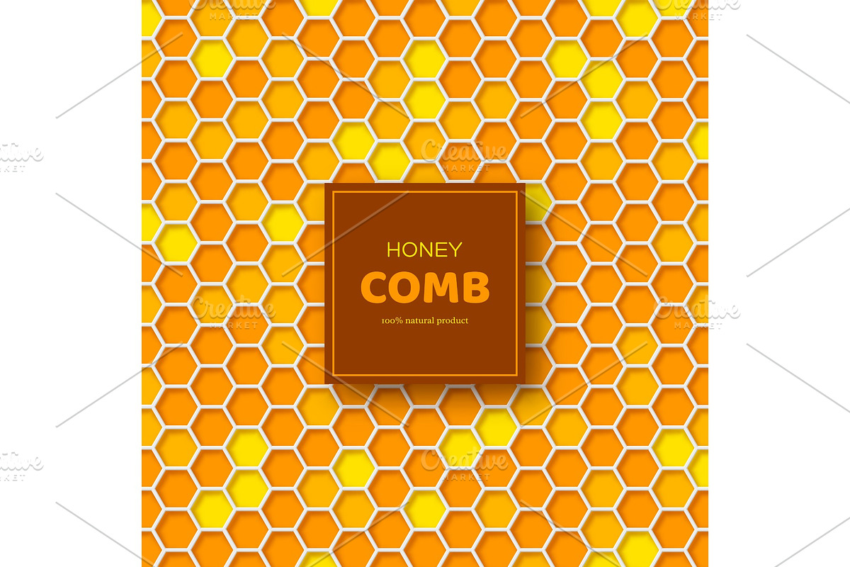 Honeycombs background in 3d paper in Illustrations - product preview 8