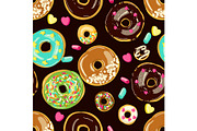 Glazed Donuts seamless pattern
