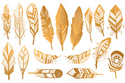 Golden Luxury Tribal Feathers set