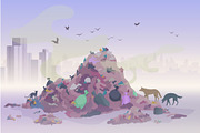 Smelling landfill waste landscape