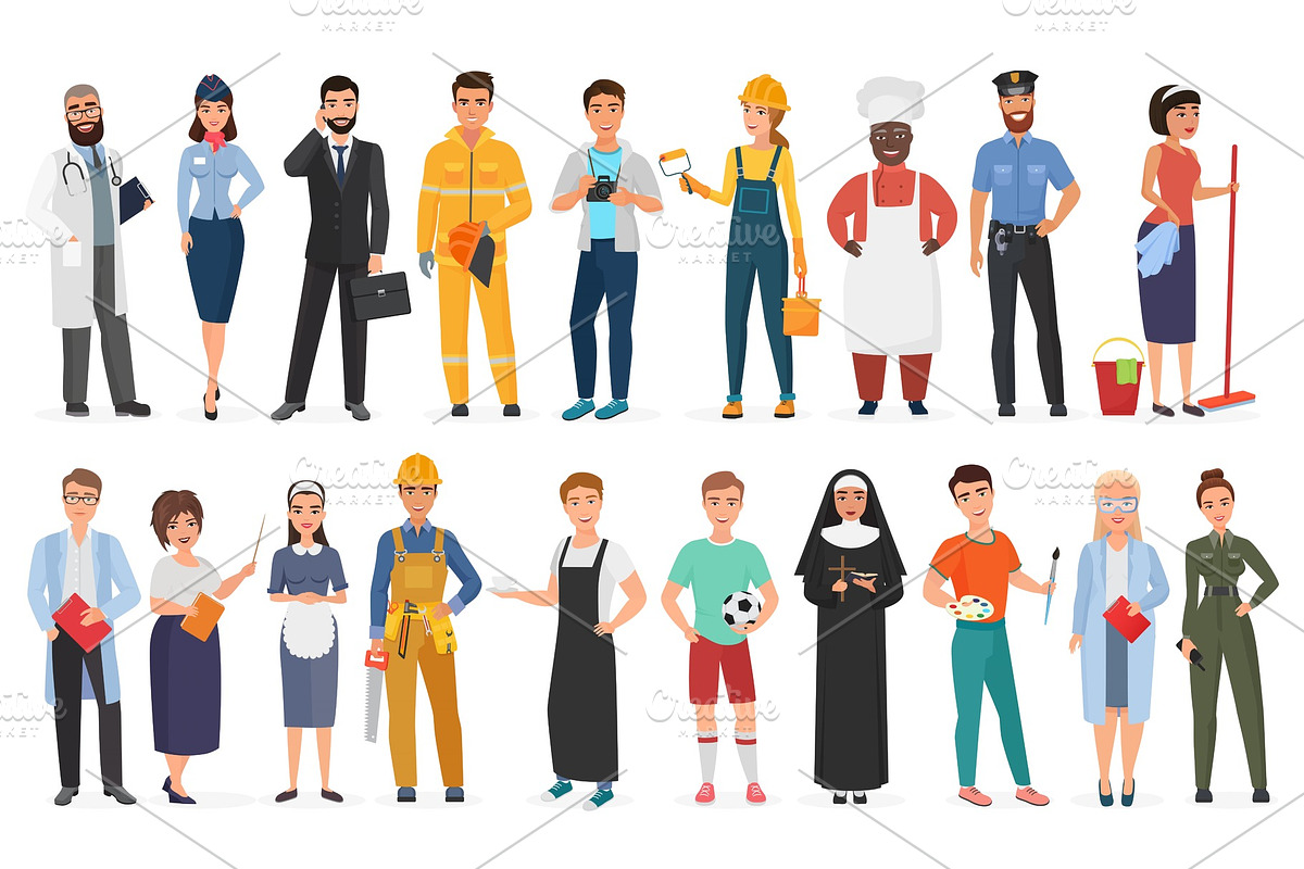 Various occupation profession people in Illustrations - product preview 8