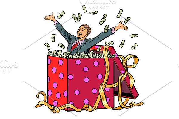gift. businessman with money