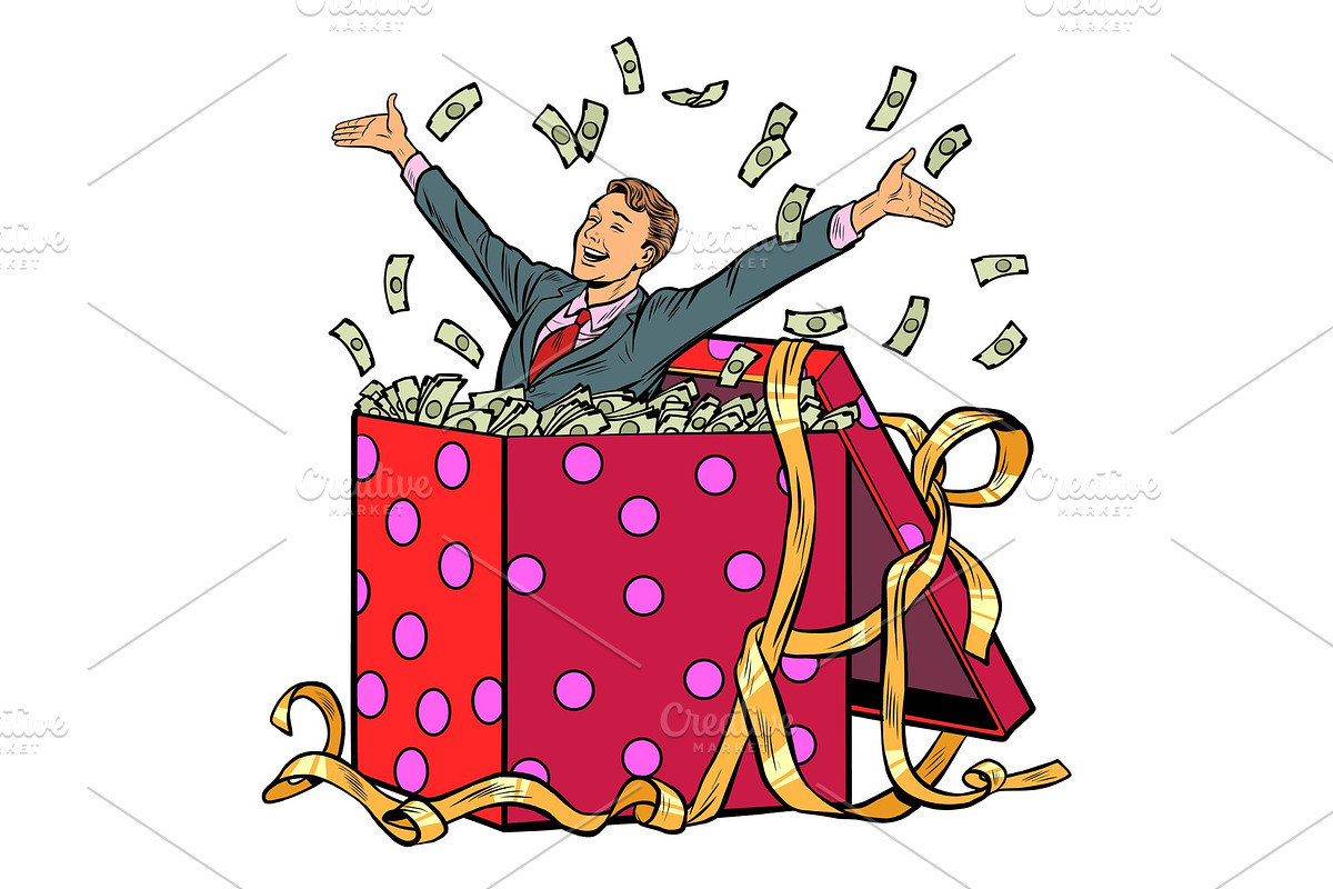 gift. businessman with money in Illustrations - product preview 8