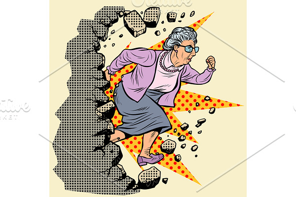 active old Granny pensioner breaks