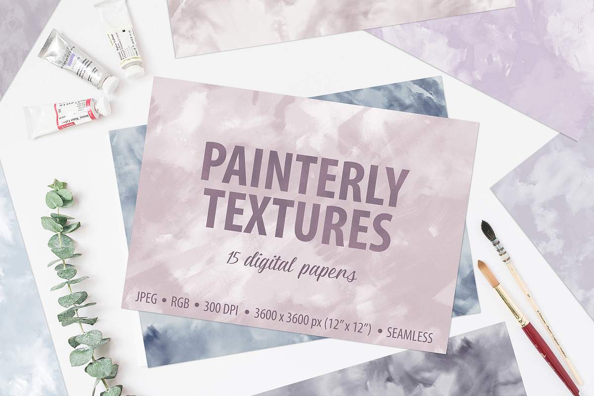 Seamless Painterly Pastel Textures in Textures - product preview 8
