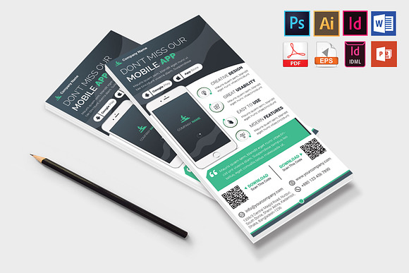 Mobile App Promotion DL Flyer Vol-02 in Flyer Templates - product preview 3
