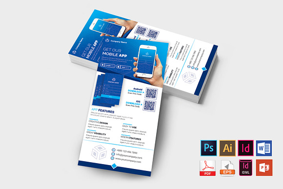 Mobile App Promotion DL Flyer Vol-03 in Flyer Templates - product preview 1