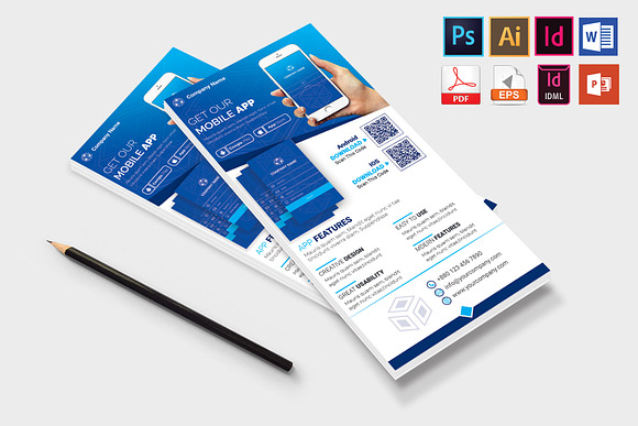 Mobile App Promotion DL Flyer Vol-03 in Flyer Templates - product preview 3