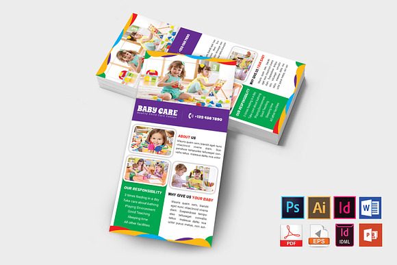 Rack Card | Baby Care DL Flyer Vol-2 in Flyer Templates - product preview 1