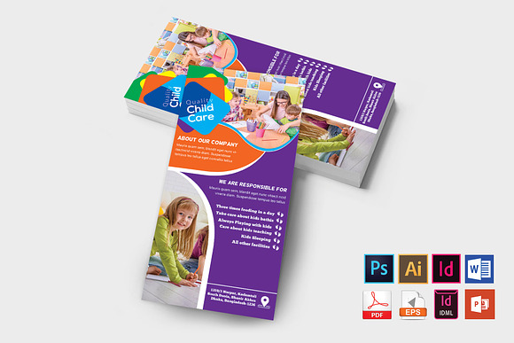 Rack Card | Baby Care DL Flyer Vol-1 in Flyer Templates - product preview 1