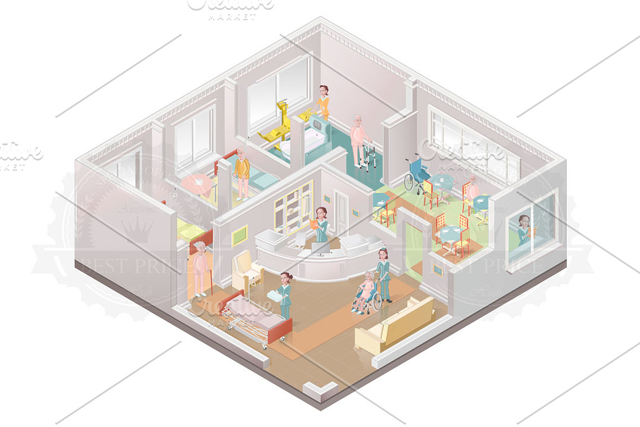 Assisted-living facility in Illustrations - product preview 8