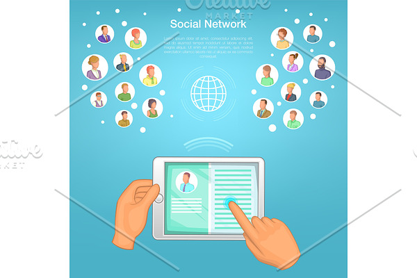 Social network concept tablet