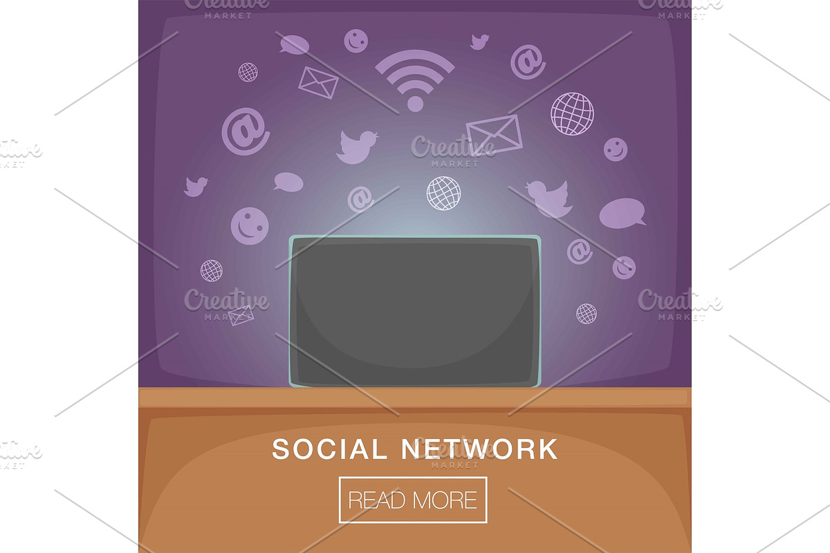 Social network concept screen in Illustrations - product preview 8