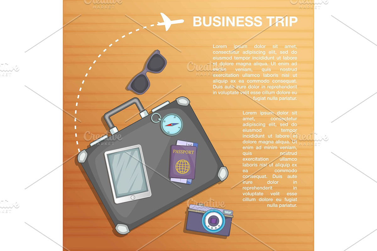 Travel concept plan, cartoon style in Illustrations - product preview 8