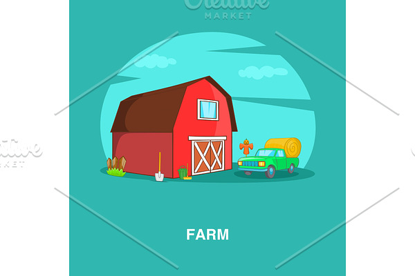 Farm concept, cartoon style