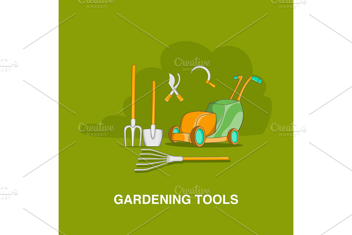 Gardening tools concept, cartoon in Illustrations - product preview 8
