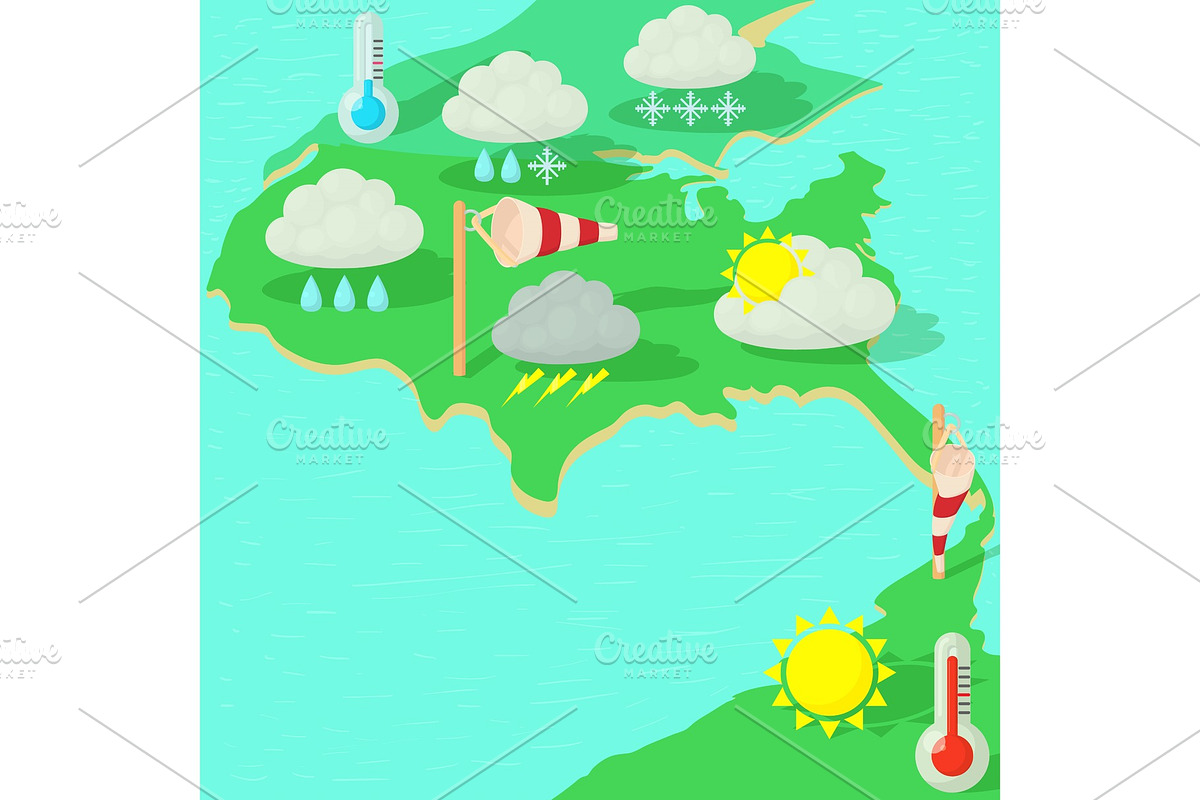 Weather symbols concept map, cartoon in Illustrations - product preview 8