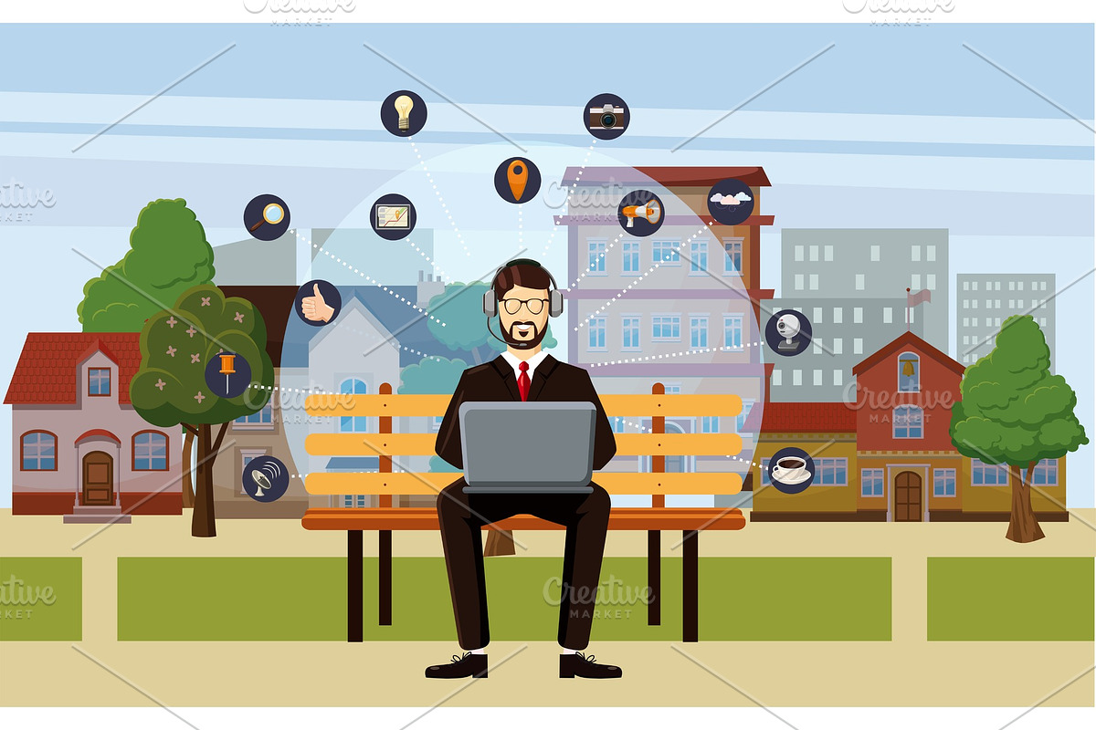 Marketing technology concept man in Illustrations - product preview 8
