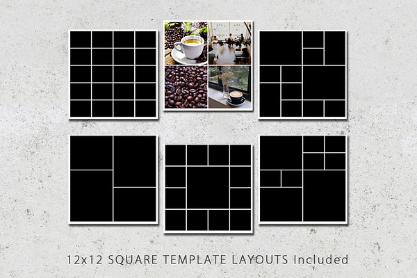 12x12 Photo Collage Template Pack