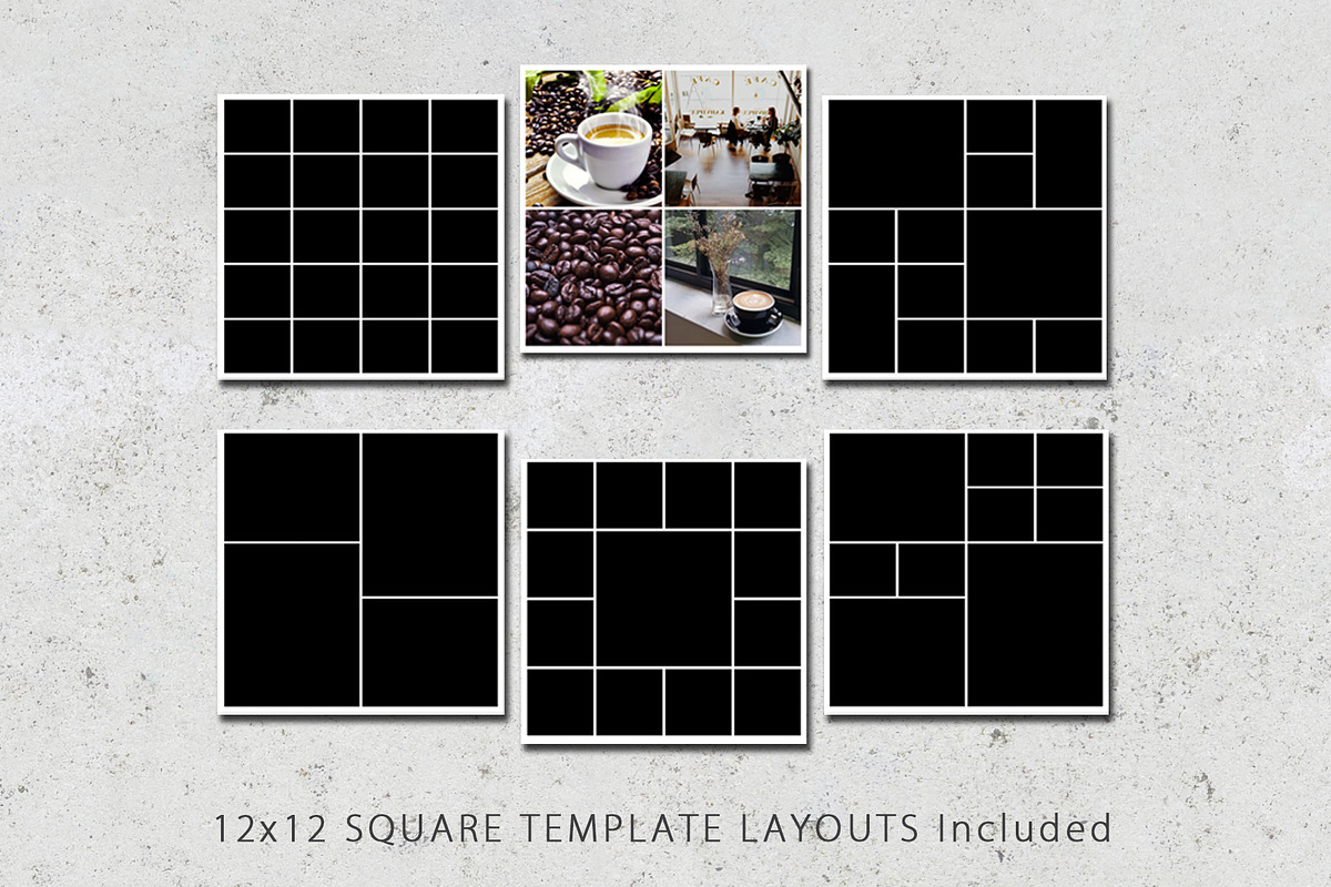12x12 Photo Collage Template Pack in Templates - product preview 8