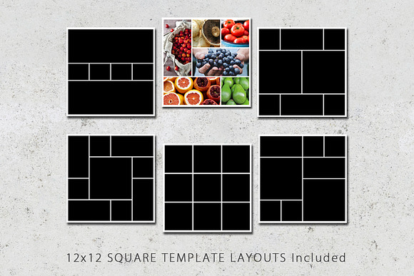 12x12 Photo Collage Template Pack in Templates - product preview 1