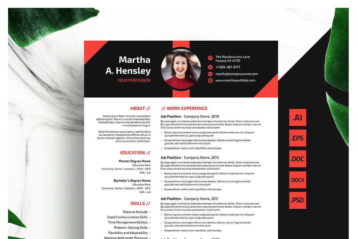 Modern Resume + Cover Letter in Resume Templates - product preview 8