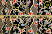 Chains and Flowers Seamless Set