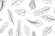 Exotic feathers, seamless pattern