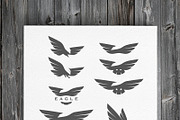 Negative space eagle logos