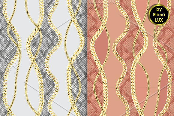 Chains and Snake Seamless Set in Patterns - product preview 1