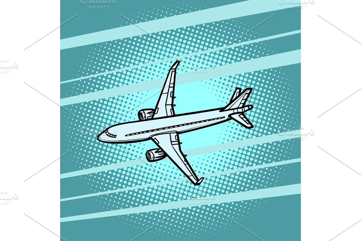 aircraft air transport blue in Illustrations - product preview 8