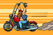 biker on chopper, motorcycle