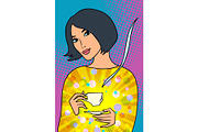 Asian woman with a Cup of coffee