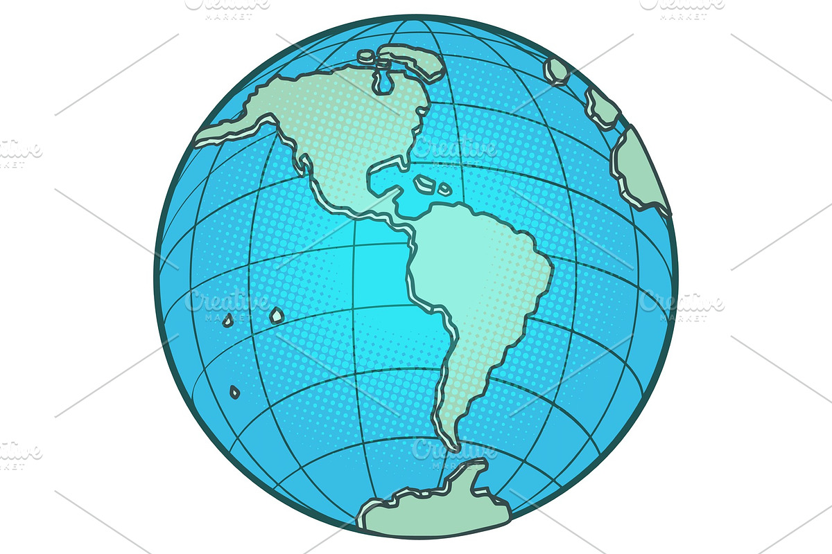 globe North and South America in Illustrations - product preview 8