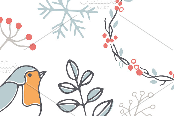Winter garden - clipart and patterns in Patterns - product preview 1