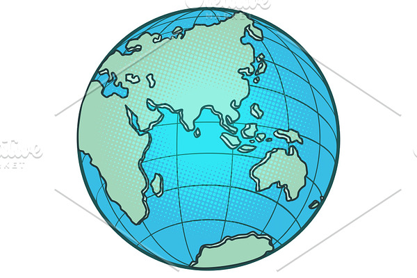 globe Eastern hemisphere. Africa