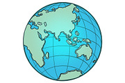 globe Eastern hemisphere. Africa