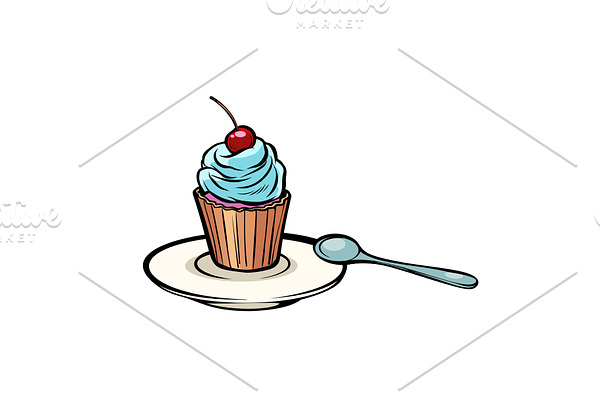 cupcake with a dessert spoon